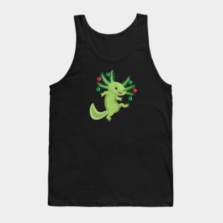 Festive Axolotl (Green) Tank Top